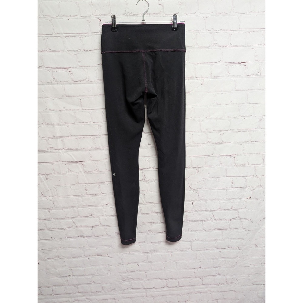 Lululemon Women's Reversible Wunder Under Leggings 4 Black/Hot Pink EUC 029 - Picture 1 of 9